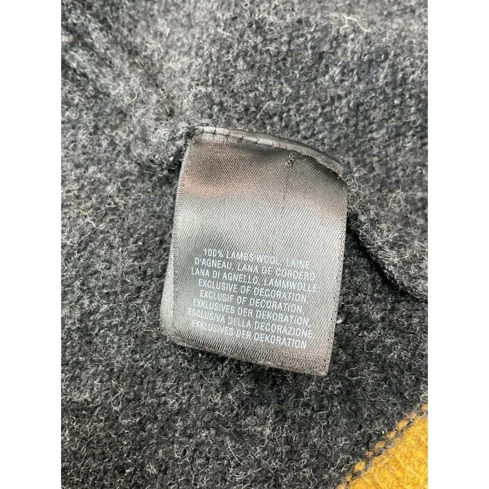 Angel of the North Striped Belted Cardigan Sweater Olive‎ Green Grey Mustard M